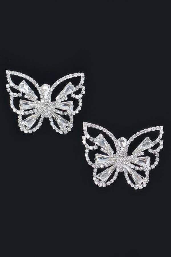 Butterfly Rhinestone Earrings – Clear Gem Silhouette