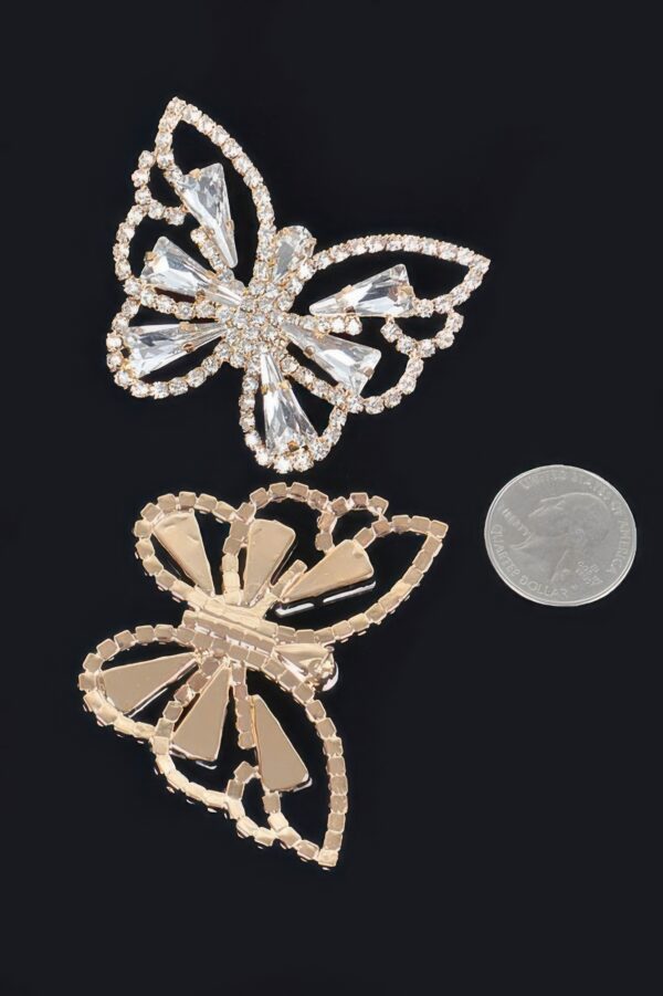 Butterfly Rhinestone Earrings – Clear Gem Silhouette