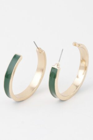 Solid Lined Hoop Earrings – Polished Minimal Hoops
