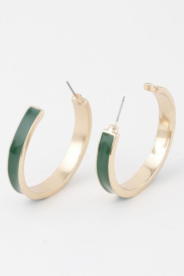 Solid Lined Hoop Earrings – Polished Minimal Hoops