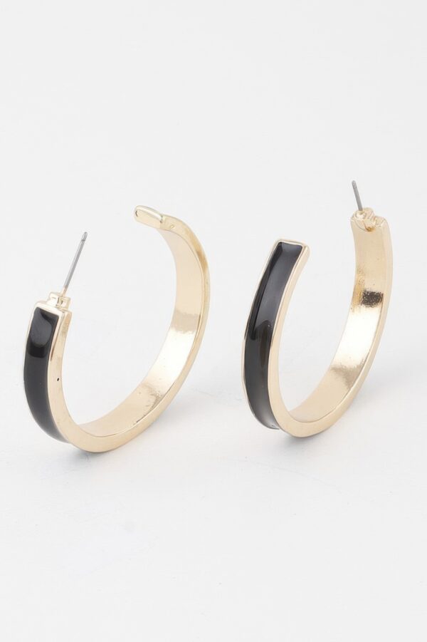 Solid Lined Hoop Earrings – Polished Minimal Hoops
