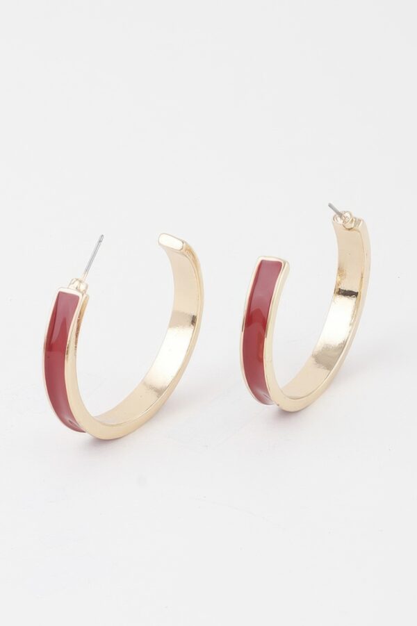 Solid Lined Hoop Earrings – Polished Minimal Hoops