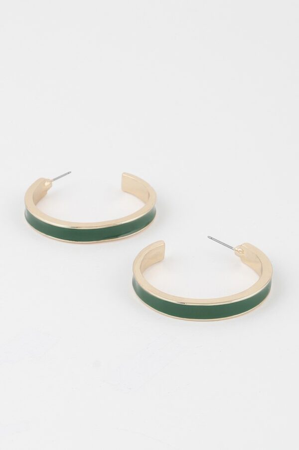 Solid Lined Hoop Earrings – Polished Minimal Hoops
