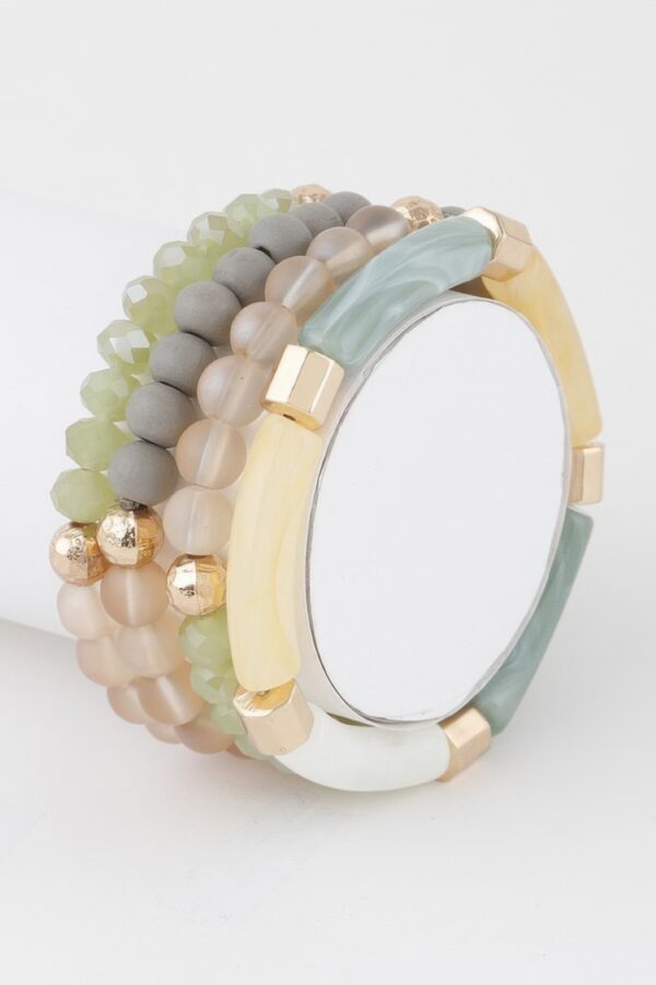 Multi Bead Tube Bracelet – Colorful Textured Stackable