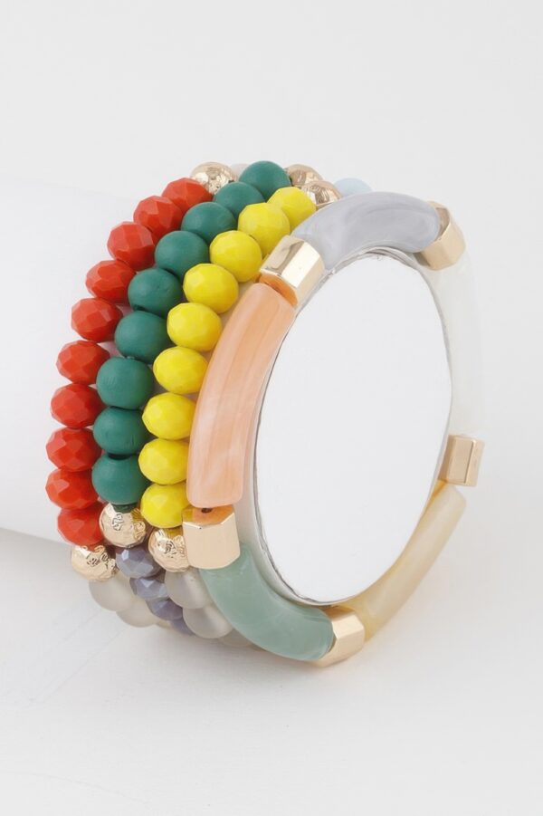 Multi Bead Tube Bracelet – Colorful Textured Stackable