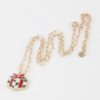 Checker-Pattern Gift Charm Chain Necklace