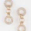 Crystal Cuff Chain Drop Earrings – Draped Chain Detail