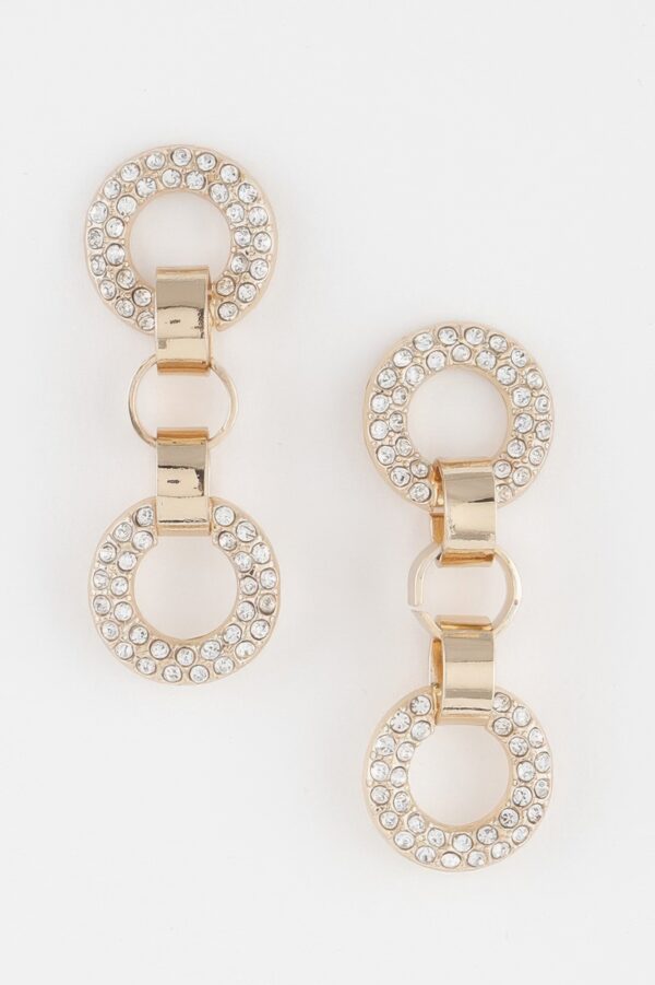 Crystal Cuff Chain Drop Earrings – Draped Chain Detail