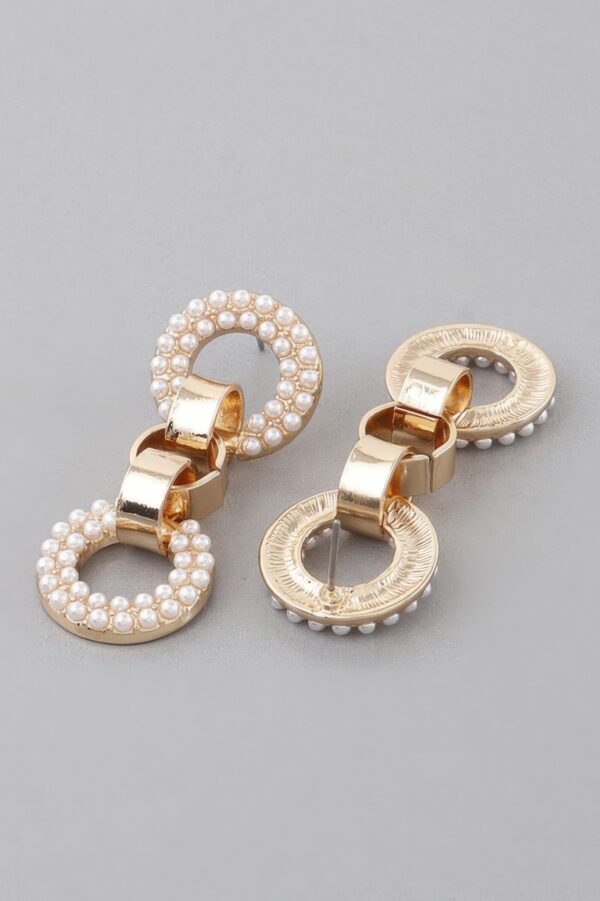 Crystal Cuff Chain Drop Earrings – Draped Chain Detail