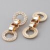 Crystal Cuff Chain Drop Earrings – Draped Chain Detail