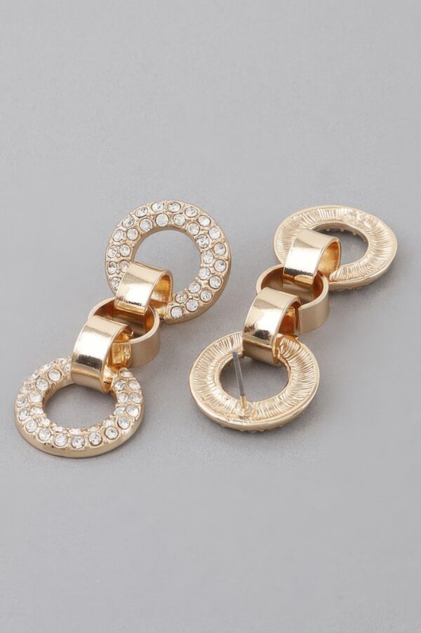 Crystal Cuff Chain Drop Earrings – Draped Chain Detail