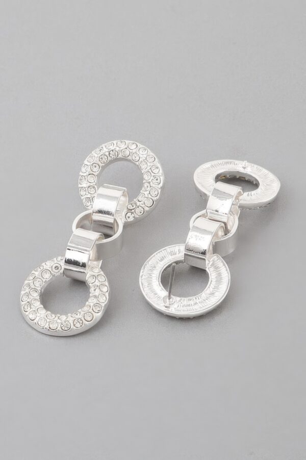 Crystal Cuff Chain Drop Earrings – Draped Chain Detail