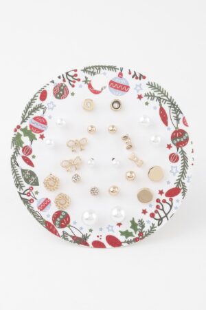 Holiday Stud Earrings Set – Festive Mix
