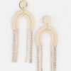 Double-Arch Rhinestone Drop Earrings