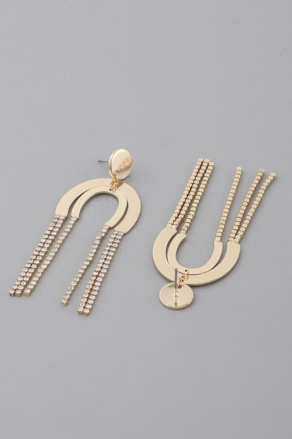 Double-Arch Rhinestone Drop Earrings