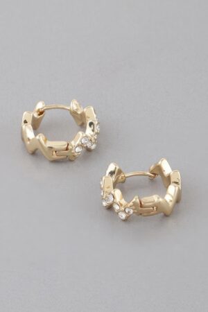 Swivel Jeweled Hoop Earrings – Lightweight 0.8 in