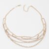 Multi Crystal Layered Strand Necklace – 16-inch