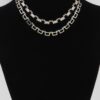 Multi Square Crystal Charm Necklace – Geometric Sparkle