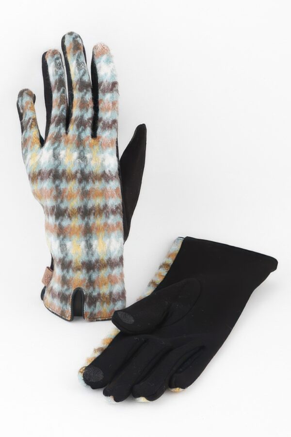 Soft Plaid Gloves with Fur Trim – Warm Winter Touch