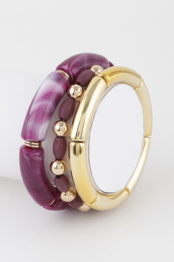 Multi Marble Tube Bead Bracelet – Lightweight Circular Design