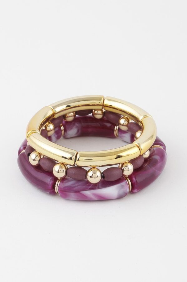 Multi Marble Tube Bead Bracelet – Lightweight Circular Design