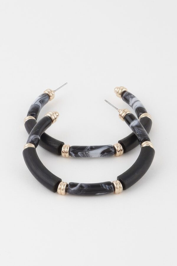 Multi Marble Hoop Earrings – Lightweight Marble-Pattern Hoops
