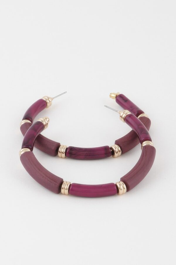 Multi Marble Hoop Earrings – Lightweight Marble-Pattern Hoops