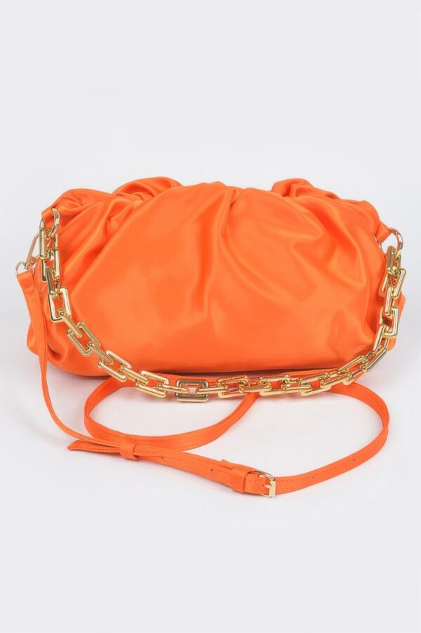 Satin Chain Pouch Bag – Mixed Metal Chain Detail