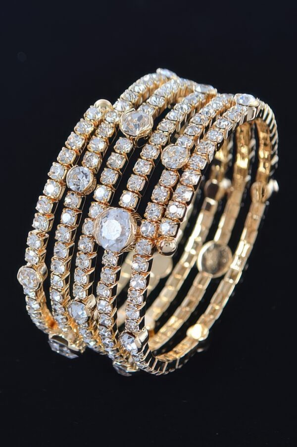 Rhinestone & Crystal Cuff Bracelet – Radiant Sparkle