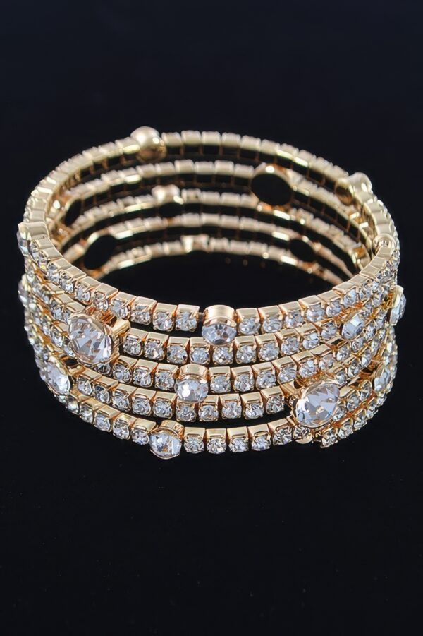 Rhinestone & Crystal Cuff Bracelet – Radiant Sparkle