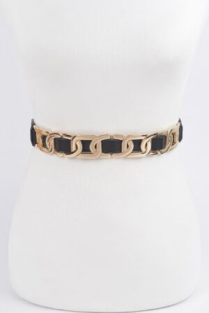 Multi Metal Stretch Belt – Elastic Band with Iron Accents