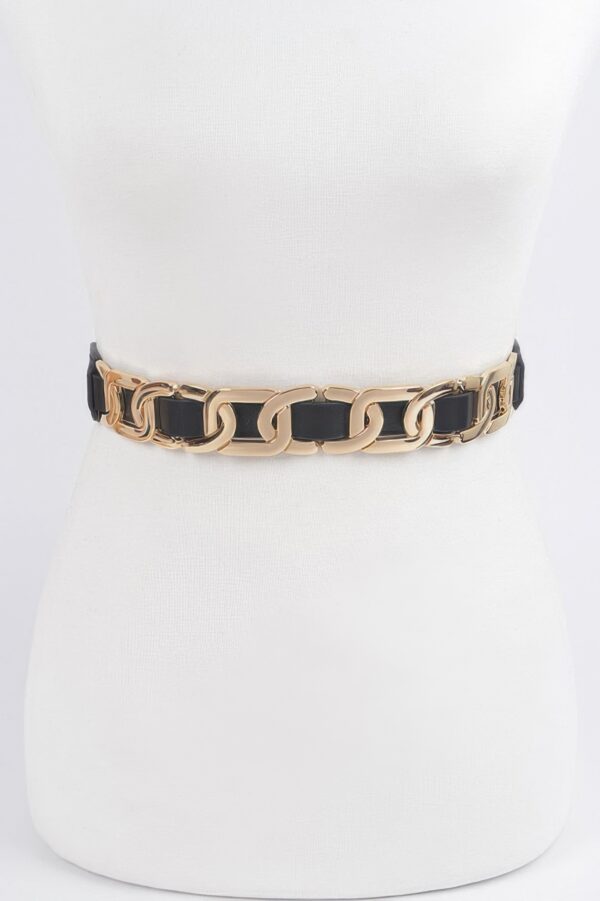 Multi Metal Stretch Belt – Elastic Band with Iron Accents
