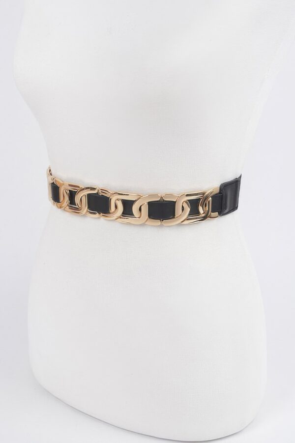 Multi Metal Stretch Belt – Elastic Band with Iron Accents