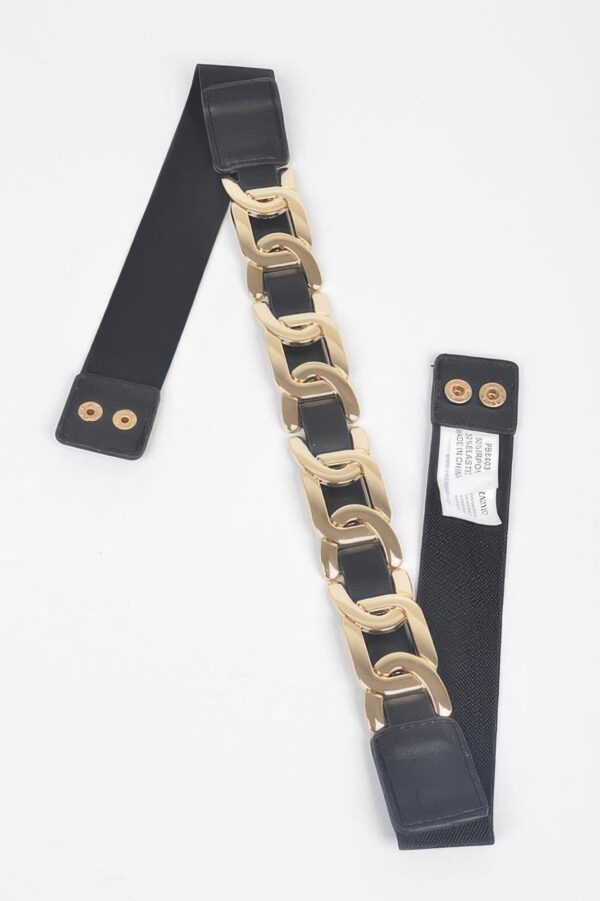 Multi Metal Stretch Belt – Elastic Band with Iron Accents