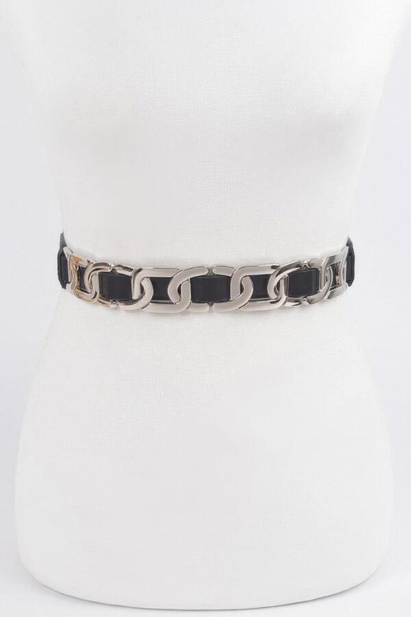 Multi Metal Stretch Belt – Elastic Band with Iron Accents
