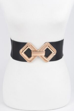 Plus Size Wide Stretch Belt with Large Metal Buckle