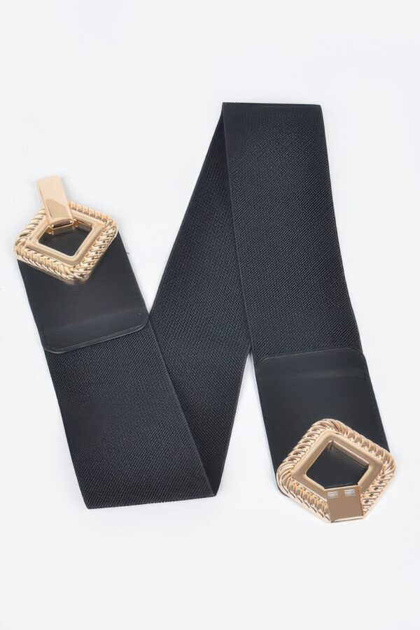 Plus Size Wide Stretch Belt with Large Metal Buckle