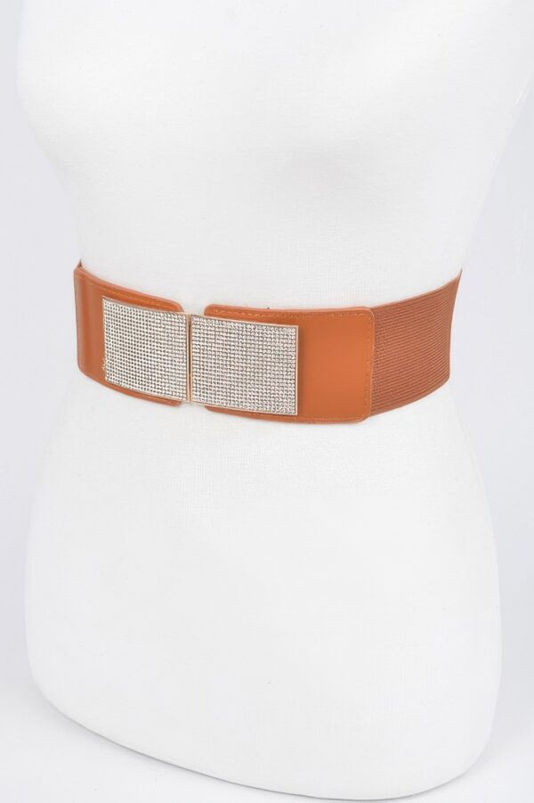Plus Size Rhinestone Chain Buckle Belt – Wide Stretch