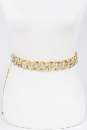 Rhinestone Oversized Chain Belt – Plus Size