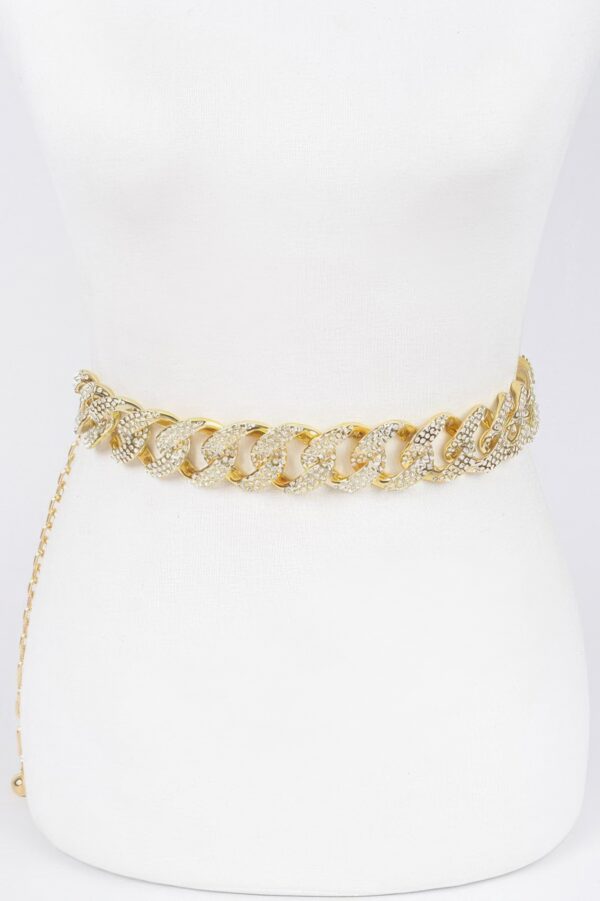 Rhinestone Oversized Chain Belt – Plus Size
