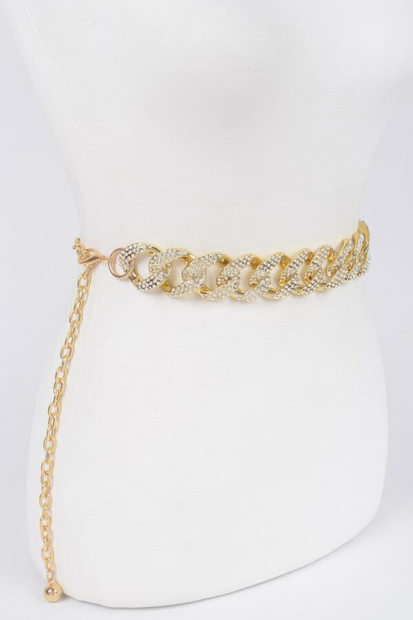 Rhinestone Oversized Chain Belt – Plus Size