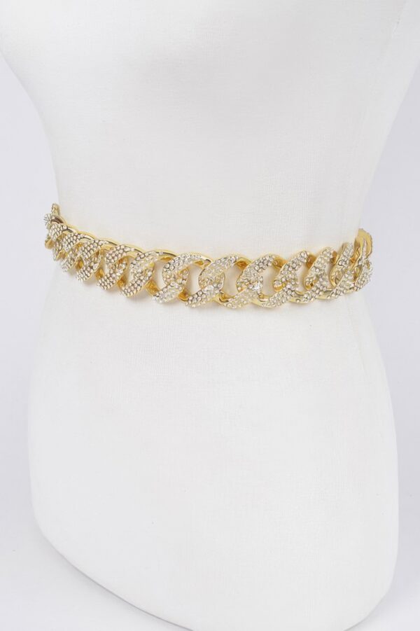 Rhinestone Oversized Chain Belt – Plus Size