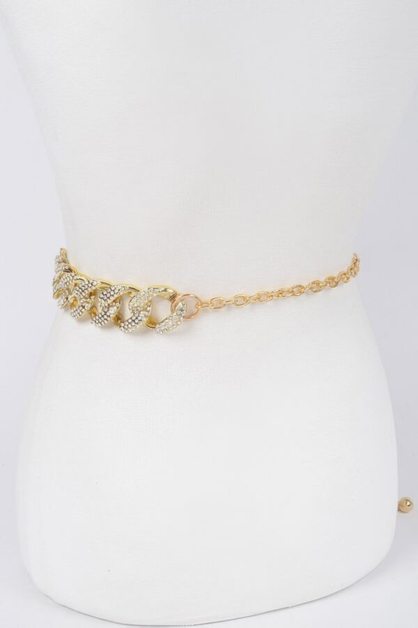 Rhinestone Oversized Chain Belt – Plus Size