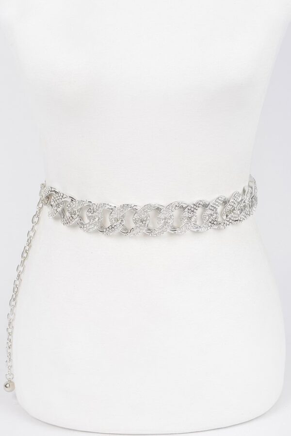 Rhinestone Oversized Chain Belt – Plus Size