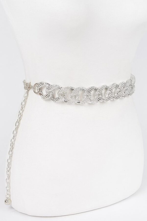 Rhinestone Oversized Chain Belt – Plus Size