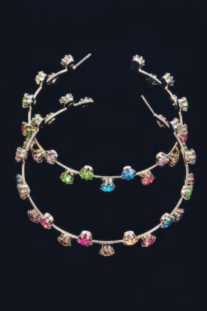 Rhinestone Hoop Earrings – 2.75 in Sparkle Hoops
