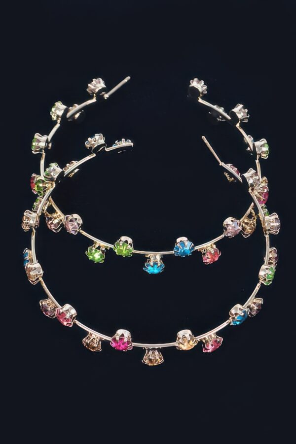 Rhinestone Hoop Earrings – 2.75 in Sparkle Hoops