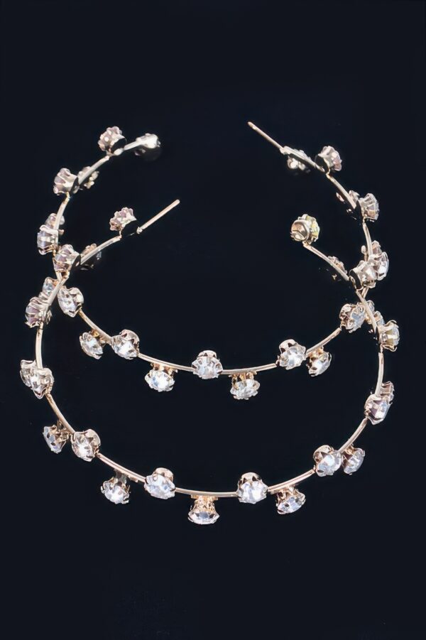 Rhinestone Hoop Earrings – 2.75 in Sparkle Hoops
