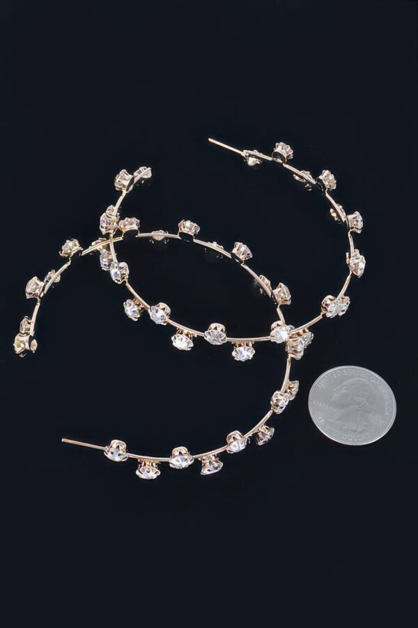 Rhinestone Hoop Earrings – 2.75 in Sparkle Hoops