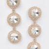 Multi-Rhinestone Dangle Earrings – Elongated Drop